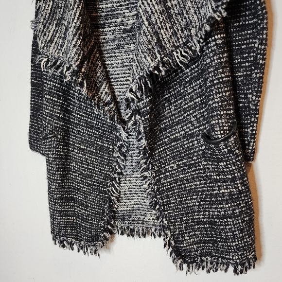 Vince Black Tweed Wool open front fringe jacket cardigan. Size XS - Picture 6 of 16